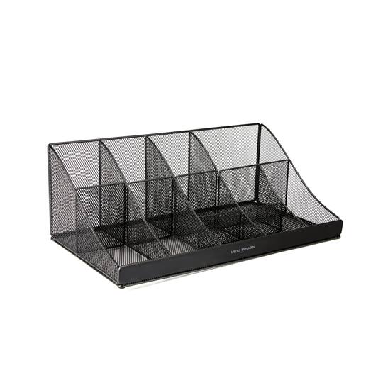 Mind Reader Black 11 Compartment Breakroom Coffee and Condiment Organizer